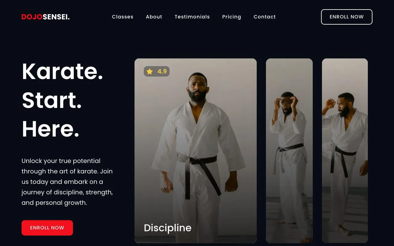 Martial Arts Dojo website template