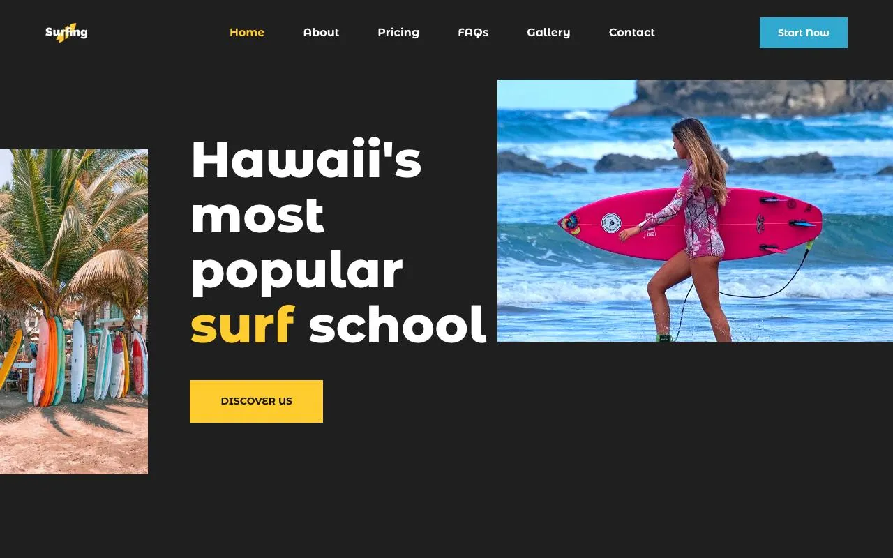 Surf School website template
